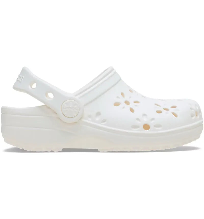 Crocs Classic Floral Cut-Out Clog Chalk (TD) - vue 360