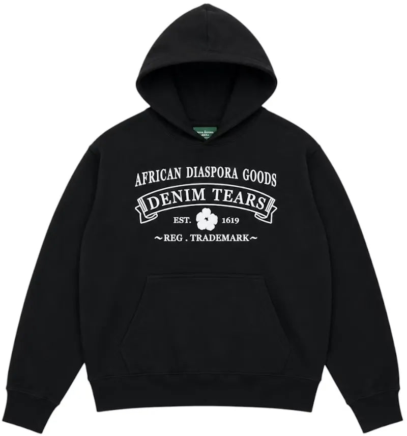 Denim Tears ADG Hoodie Black White - vue 360