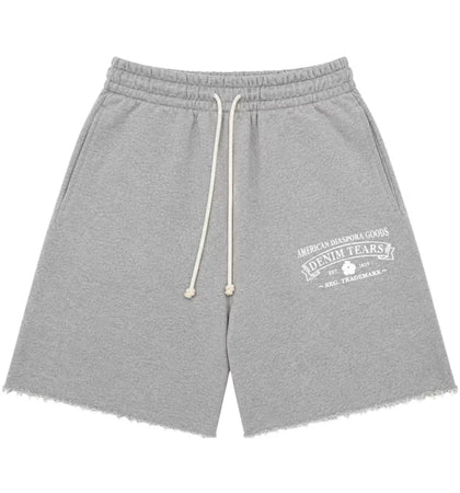 Denim Tears ADG Sweatshort Grey/White - authentic Denim Tears product