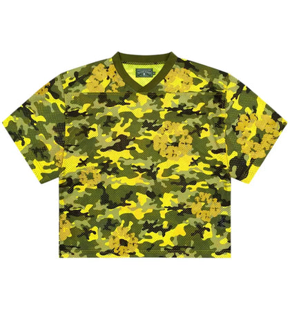 Denim Tears Camo Cotton Wreath Mesh Football Top Yellow - authentic Denim Tears product