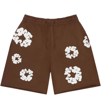 Denim Tears Cotton Wreath Sweatshorts Brown - authentic Denim Tears apparel