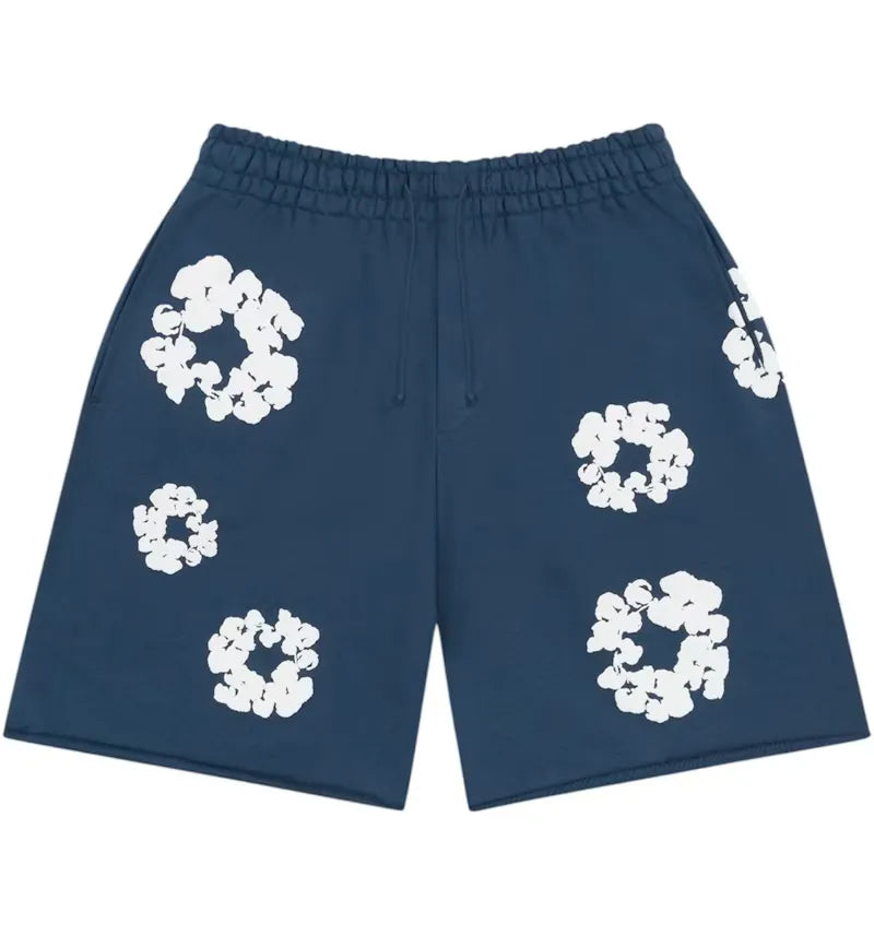Denim Tears Cotton Wreath Sweatshorts Navy - vue 360