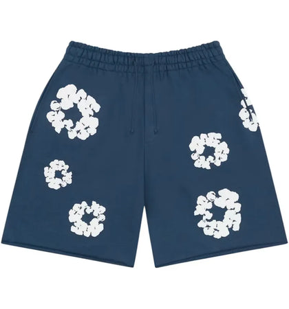 Denim Tears Cotton Wreath Sweatshorts Navy - authentic Denim Tears apparel