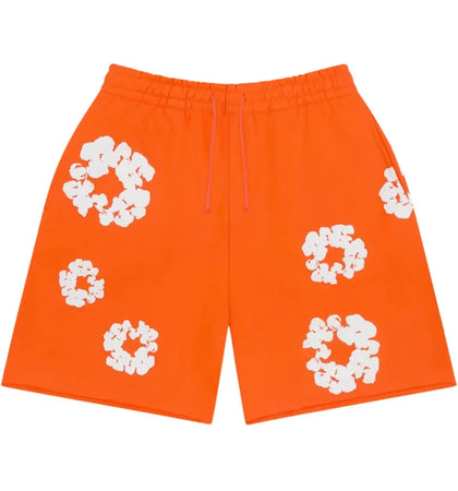 Denim Tears Cotton Wreath Sweatshorts Orange - authentic Denim Tears apparel