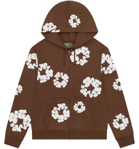 Denim Tears Cotton Wreath Zip Hoodie Brown