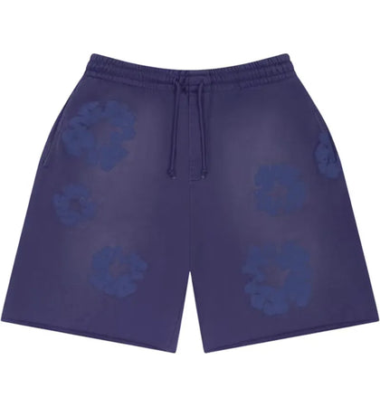 Denim Tears Mono Cotton Wreath Sweat Shorts Washed Blue - authentic Denim Tears apparel