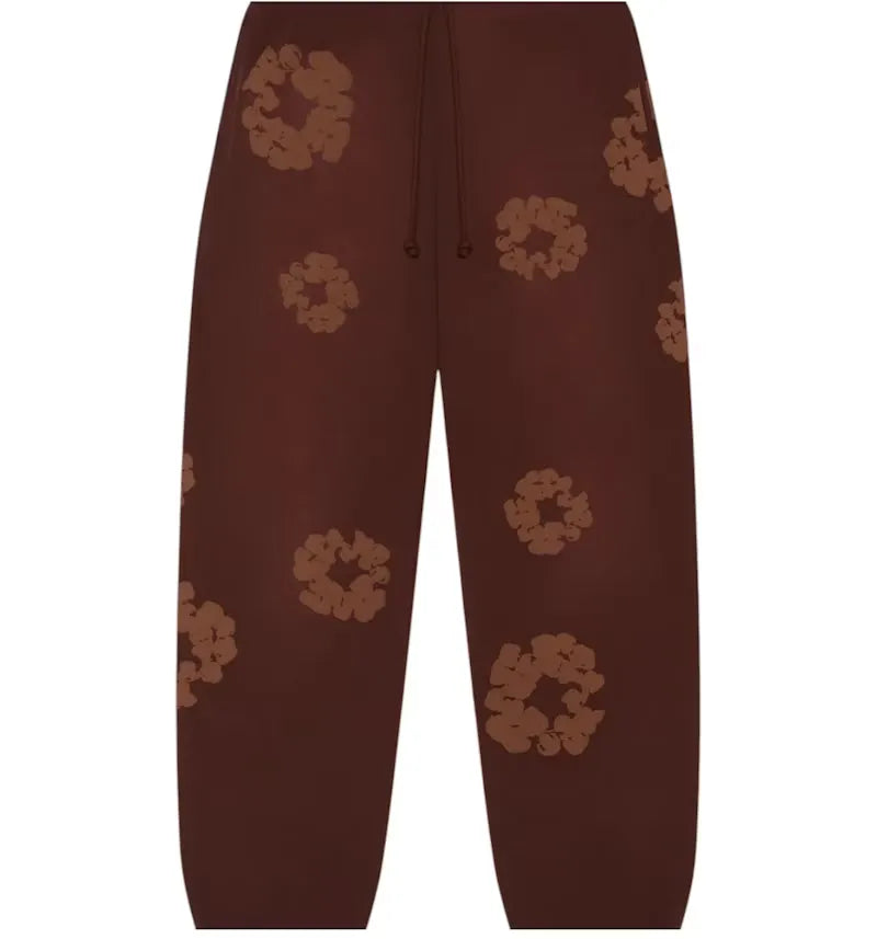 Denim Tears Mono Cotton Wreath Sweatpants Brown - vue 360