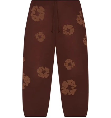 Denim Tears Mono Cotton Wreath Sweatpants Brown - authentic Denim Tears apparel