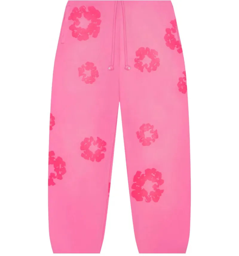 Denim Tears Mono Cotton Wreath Sweatpants Pink - vue 360