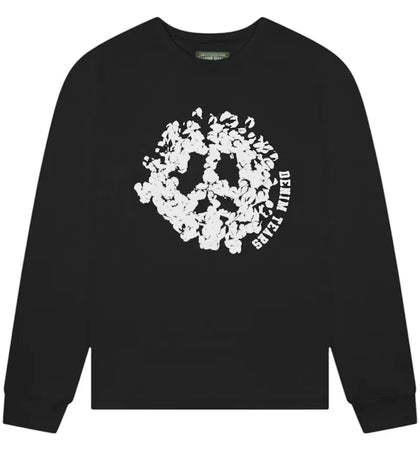 Denim Tears Peace Wreath Long Sleeve Tee Black - authentic Denim Tears product