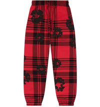 Denim Tears Plaid Cotton Wreath Sweatpants Red