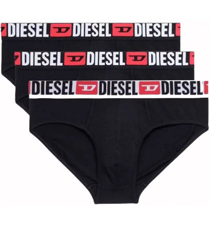 Diesel Umbr-Andrethreepack Solid-Colour Briefs (3 Pack) Black - authentic Diesel product