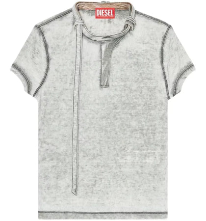 Diesel Women's T-eresa S/S Top Grey - authentic Diesel product
