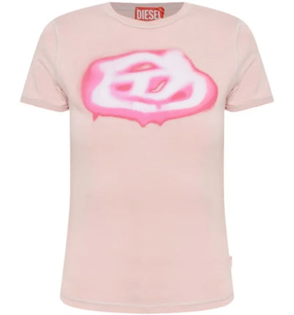 Diesel Women's T-Uncuties-Long-S3 T-shirt Pink - authentic Diesel apparel