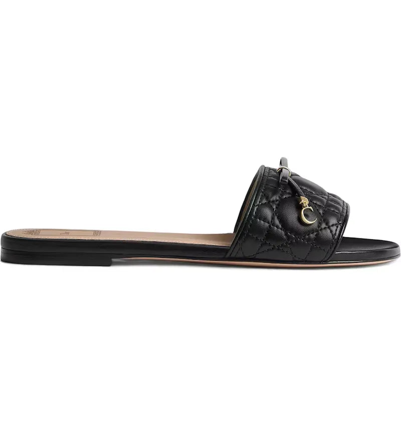 Dior Cannage Slide Black Quilted (Women's) - vue 360