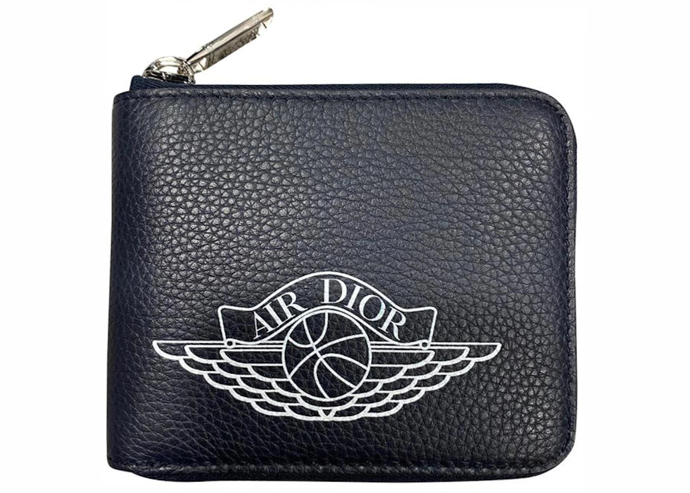 Dior x Jordan Wings Zip Wallet (4 Card Slot) Navy - vue 360