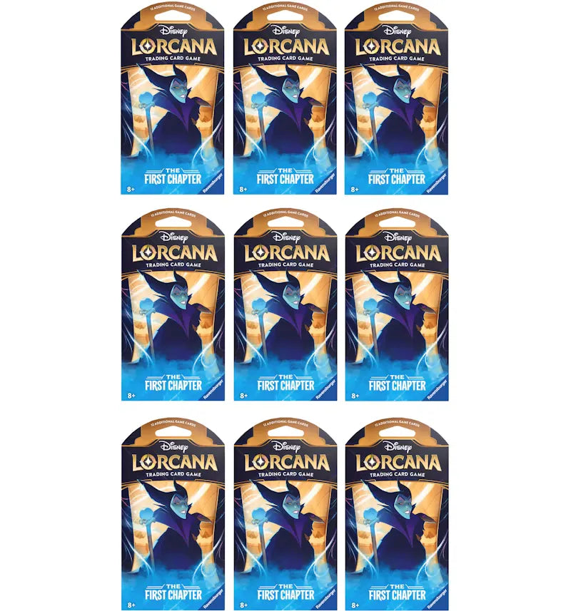 Disney Lorcana TCG The First Chapter Maleficent Sinister Sleeved Booster Pack 9x Lot - vue 360