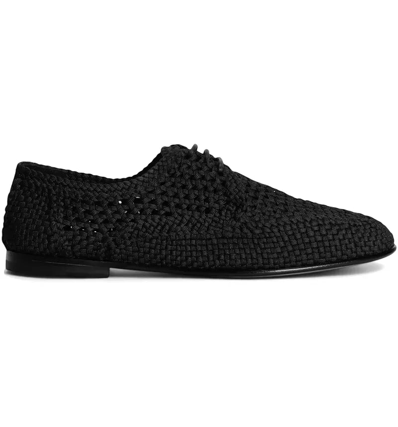 Dolce & Gabbana Woven Fabric Derby Shoes Black - vue 360