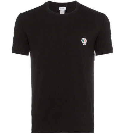 Dolce & Gabbana Logo Small Patch Cotton T-Shirt Black - authentic Dolce & Gabbana apparel