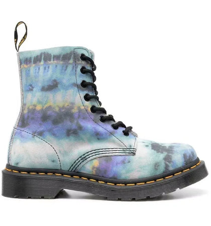 Dr. Martens 1460 Pascal Leather Lace Up Boot Blue Summer Tie Dye (Women's) - authentic Dr. Martens sneakers