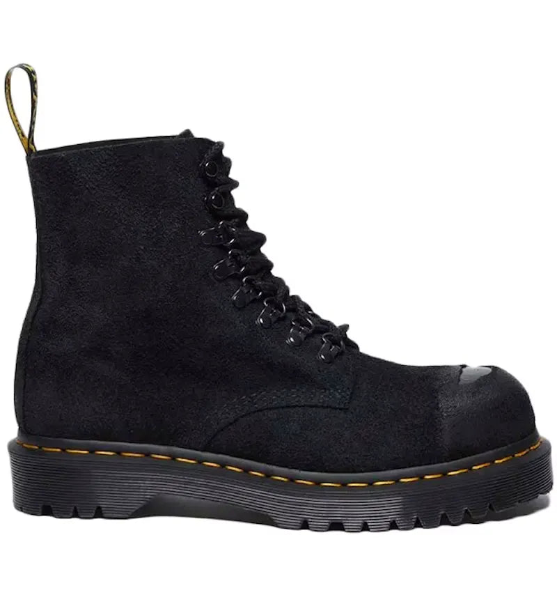 Dr. Martens 1460 Pascal Steel Toe Boot Black Suede - vue 360