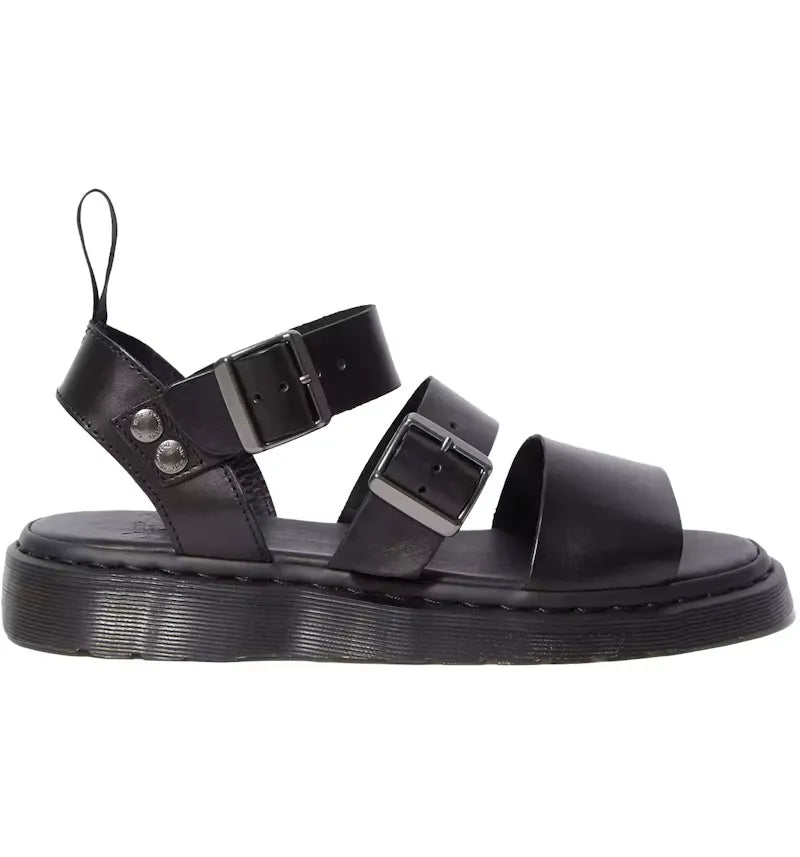 Dr. Martens Gryphon Brando Leather Gladiator Sandals Black - vue 360