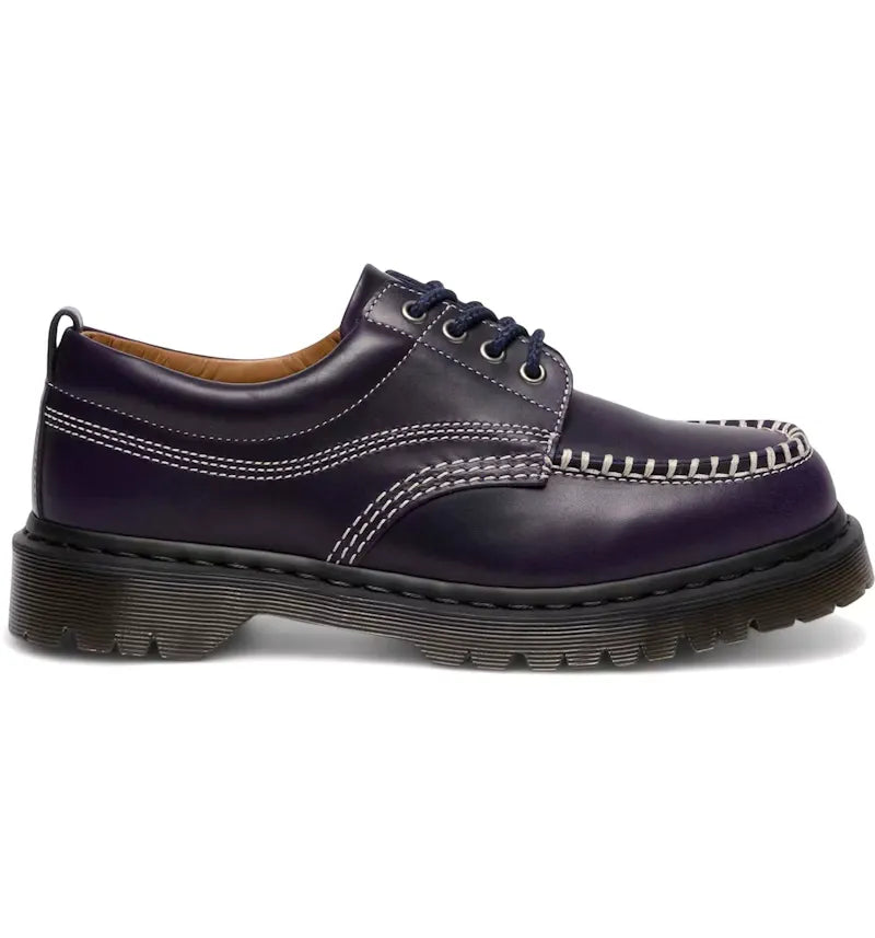 Dr. Martens Lowell Orleans Leather Moc Toe Shoe Midnight Blue - vue 360