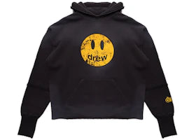 drew house deconstructed mascot hoodie faded black