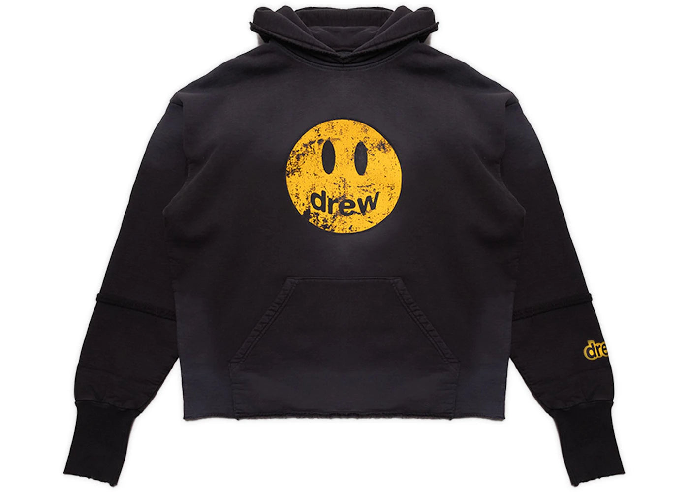 drew house deconstructed mascot hoodie faded black - vue secondaire A