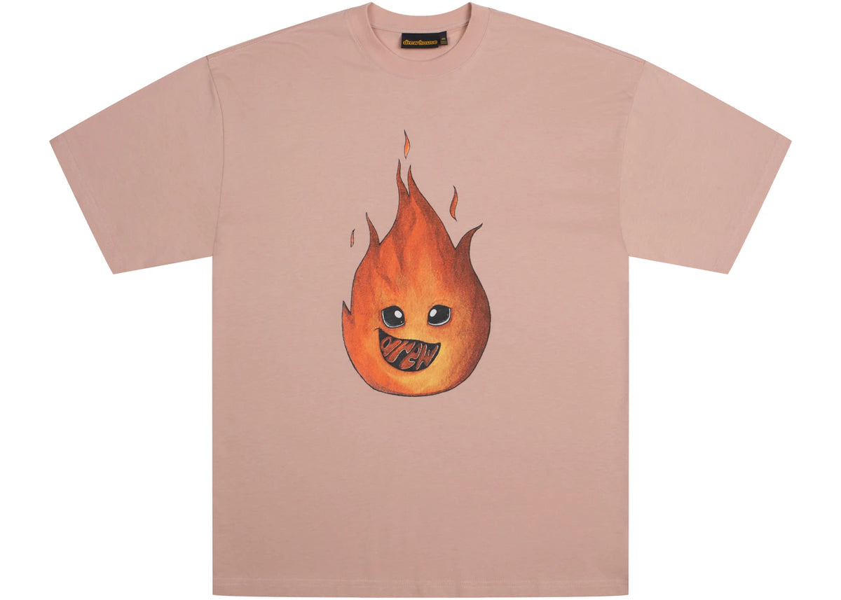 drew house drew flame ss tee dusty rose - vue secondaire A