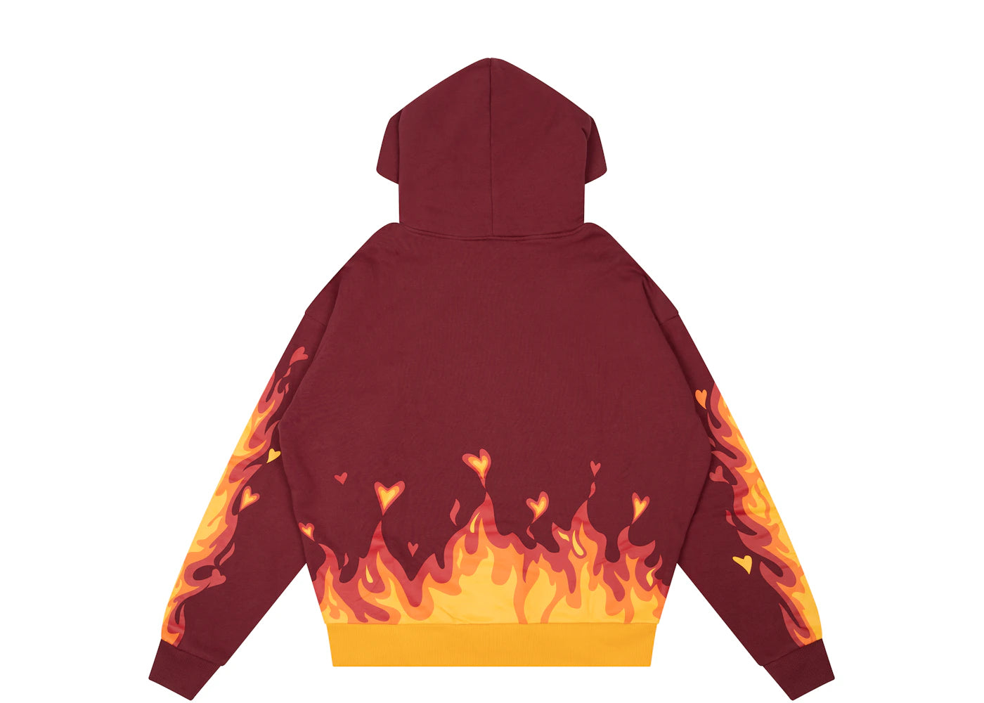 drew house fire hoodie burgundy - vue secondaire B