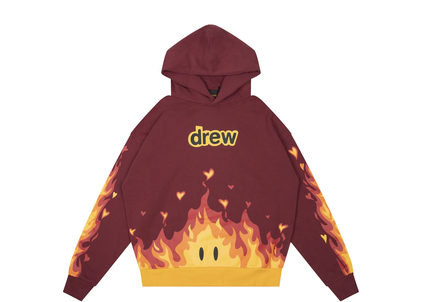 drew house fire hoodie burgundy - vue secondaire A
