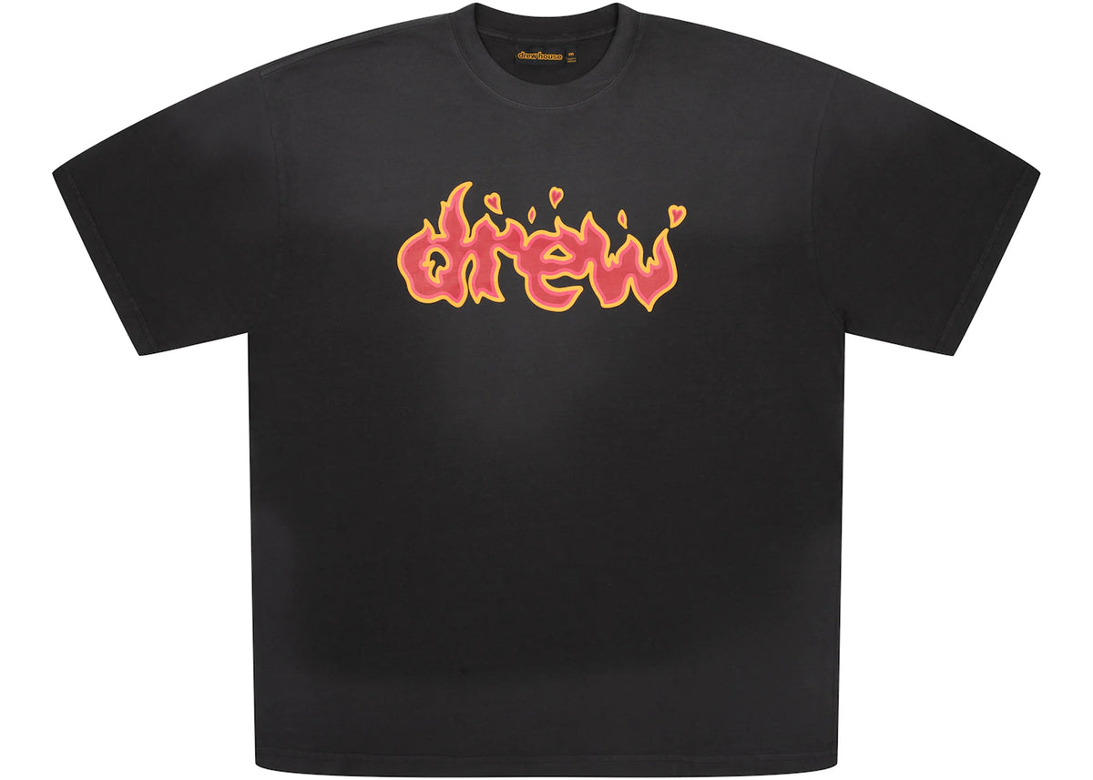 drew house lit drew t-shirt faded black - vue secondaire A
