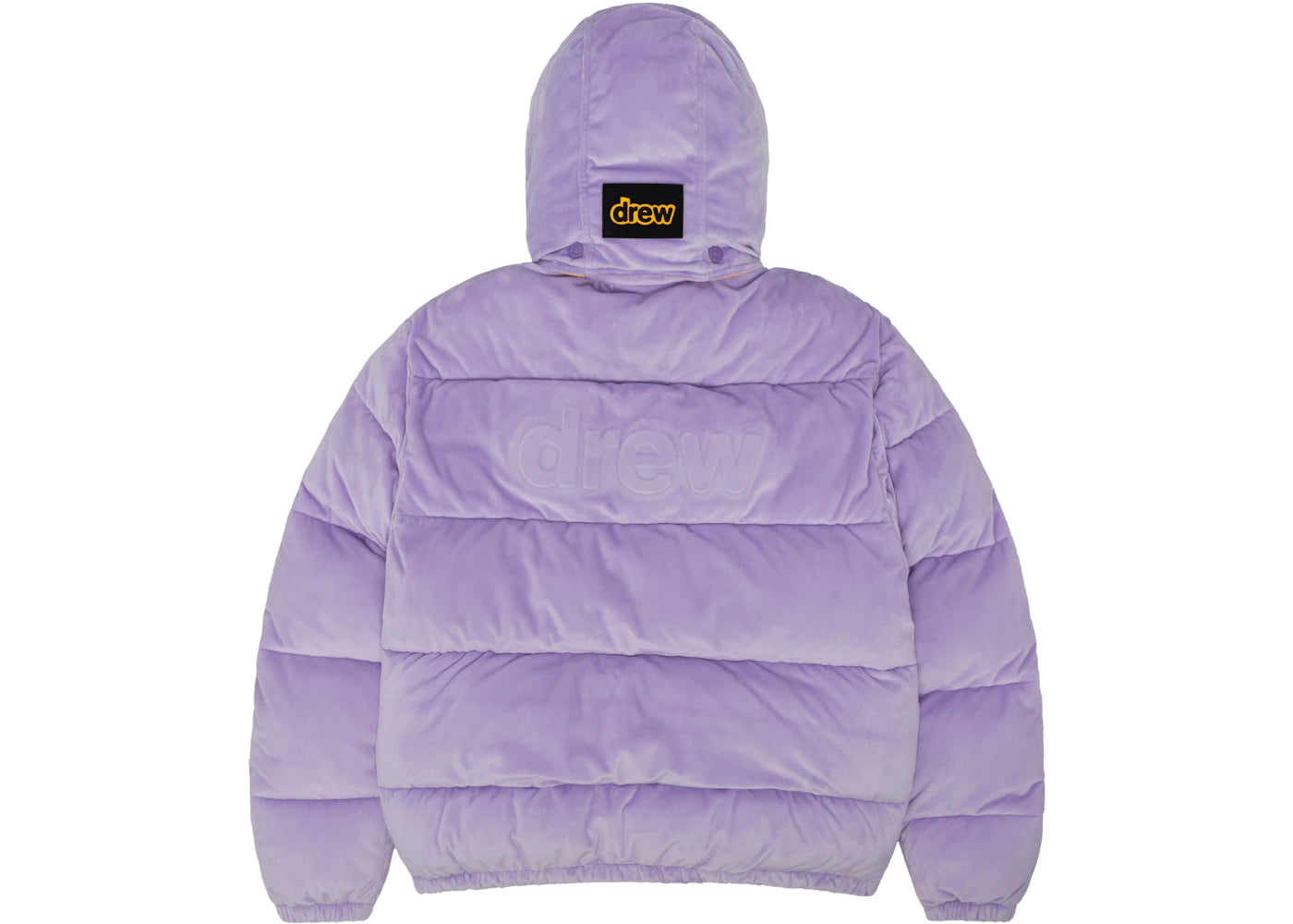drew house plush hooded puffer jacket lavender - vue secondaire A