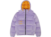 drew house plush hooded puffer jacket lavender