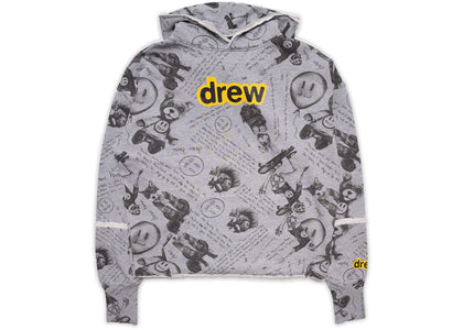 drew house secret deconstructed hoodie idears/heather grey - apparel view 2
