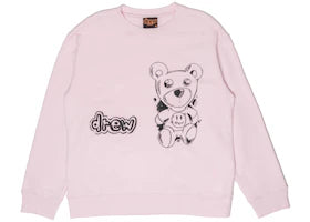 drew house theodore sketch crewneck sweatshirt pale pink - authentic drew house apparel