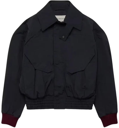 Dries Van Noten Washed Water Repelling Jacket Navy - authentic Dries Van Noten apparel