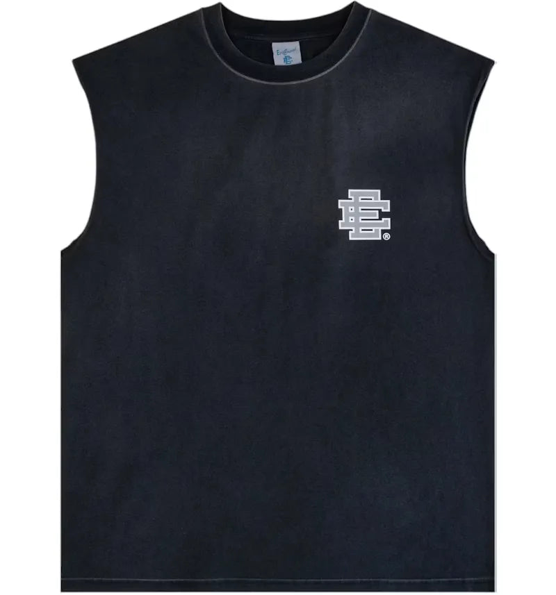 Eric Emanuel EE Basic Cutoff Tank Washed Black/Silver - vue 360