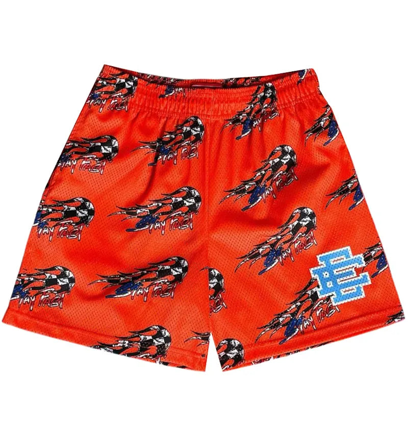 Eric Emanuel x Matty Boy EE Basic/Core Short Red - vue 360