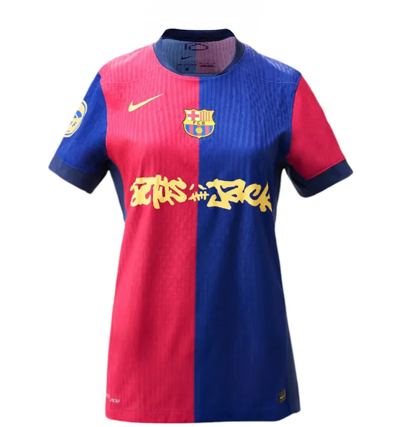 FC Barcelona x Travis Scott Women's Limited Edition 2024/25 Jersey Blue/Scarlet - vue 360