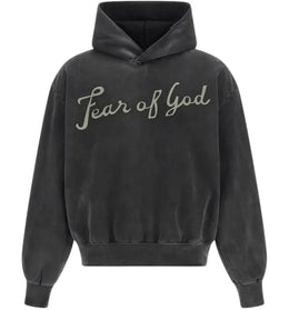 Fear of God 26 Classic Fit Half Raglan Hoodie Off Black - authentic Fear of God apparel