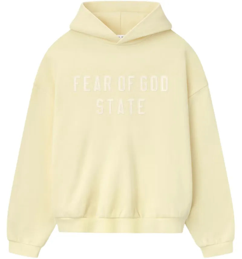 Fear of God Essentials 90's Fleece Hoodie Garden Yellow - vue 360