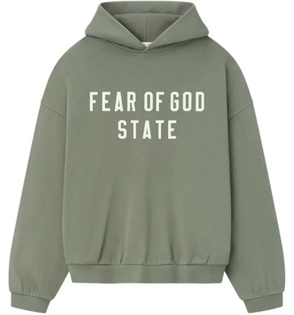 Fear of God Essentials 90's Fleece Hoodie Moss - authentic Fear of God apparel