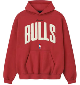 Fear of God Essentials Bulls 90's Hoodie Red - authentic Fear of God apparel