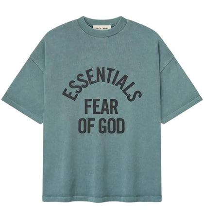 Fear of God Essentials Campus 90's Short Sleeve Tee Faded Coastal - authentic Fear of God product