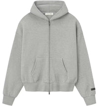Fear of God Essentials Classic Fleece Zip-Up Hoodie Concrete Heather