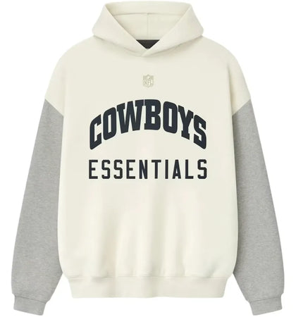 Fear of God Essentials Cowboys Sport Hoodie Cream/Concrete Heather - authentic Fear of God apparel
