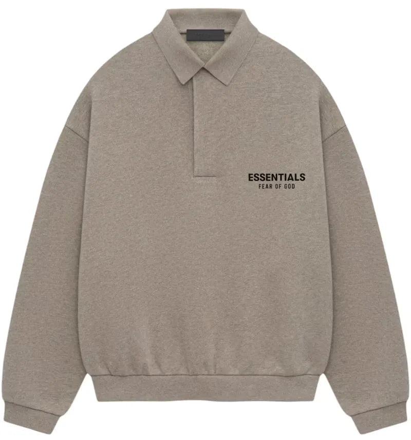 Fear of God Essentials Fleece Polo Heather Gray - vue 360