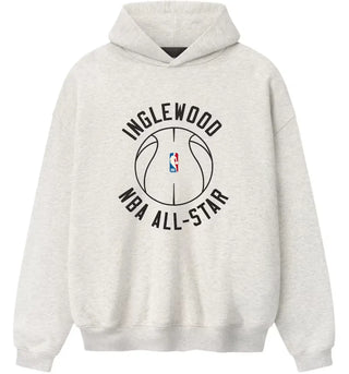 Fear of God Essentials Inglewood X All Star Weekend '26 90's Hoodie Oatmeal Heather - authentic Fear of God apparel